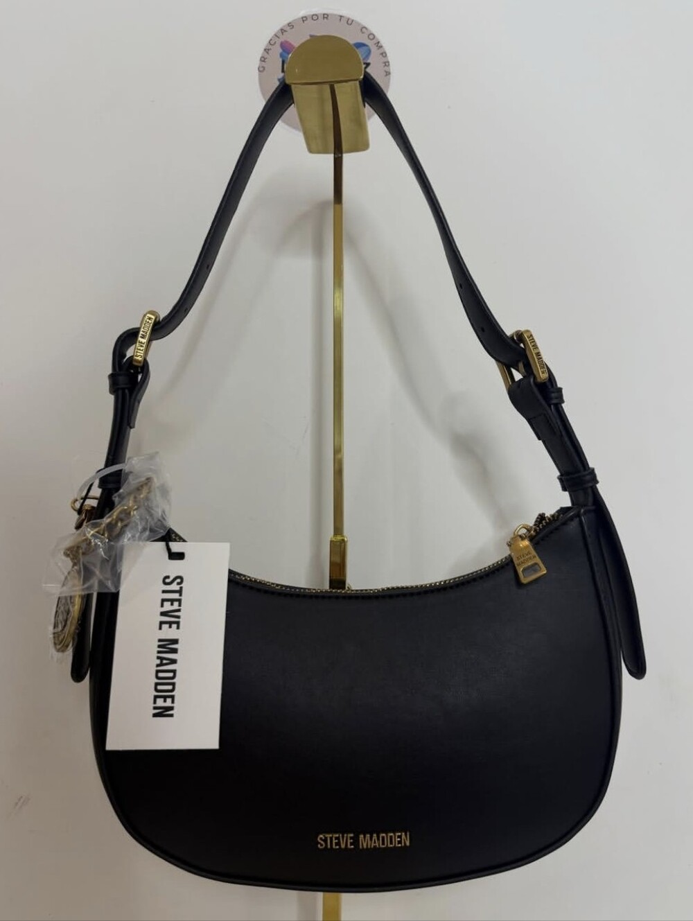 Steve Madden Black Crescent Shoulder Bag